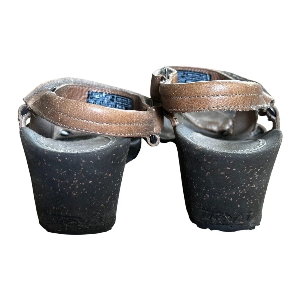 Teva leather wedge